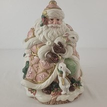 Snowy Woods Fitz and Floyd Cookie Jar Lidded Santa Claus Father XMAS Vtg... - $75.00