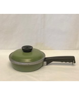 Vintage Club aluminum small frying pan 6.5&quot; skillet with lid avocado green - €13,80 EUR