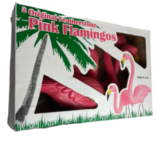 Don Featherstone Union Products Pink Flamingos Blow Mold Set of 2 Yard Art 1996 - £26.16 GBP