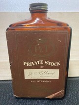 Vintage Liquor Whiskey Bottle Brown Glass P&amp;T  PRIVATE STOCK with Lid - $11.75