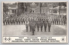 Philadelphia PA First Telegraph Baggalion Signal Corps US Reserves Postc... - $16.95