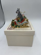 Danbury Mint Schnauzer Christmas Ornament Santa’s Helper 2006 Box &amp; Hang Tag - £22.17 GBP