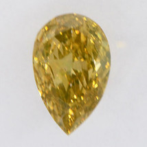 Pear Cut Diamond Natural Fancy Brown Color Loose 0.38 Carat SI1 IGI Certificate - £381.01 GBP
