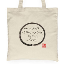 Calligraphy Tote Bag Reverence Is The Nature Of My Love Bag Cotton Women Gift - £13.10 GBP