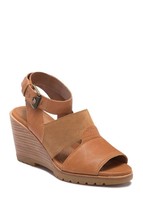 Sorel After Hours Sandal Comfy Wedge in Camel Brown Leather $160, Sz 10, NIB - £67.46 GBP