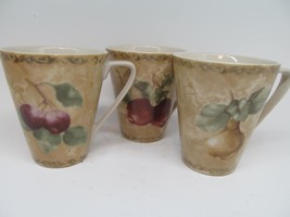 222 Fifth Cheri Blum Cortland 4 5/8  Tall X 4  Wide Set Of 3 Mugs Various Fruits - £16.78 GBP