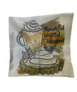 Thanksgiving Blessed Coffee Fall Double Sided Zip pillow cover 13.5” x 1... - £9.21 GBP