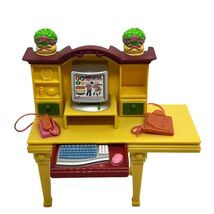 Fisher Price Loving Family Dollhouse Furniture Office Computer Desk - $210.26 MXN