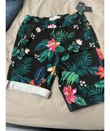 SIZE 13-14Y  ABERCROMBIE &amp; FITCH BLACK FLORAL PULL ON SHORTS - $23.37