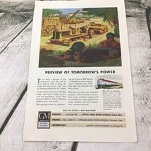 Vintage 1943 Advertising Art print General Motors War Time Power - £7.72 GBP