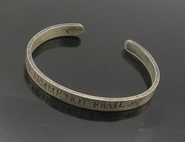 SAMUEL M. LEVI 925 Silver - Vintage Femme Not Frail Cuff Bracelet - BT7146 - £77.01 GBP
