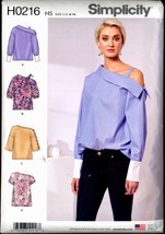 UC Size 6 - 14 One Shoulder Top Simplicity H0216 0216 Sewing Pattern B 3... - $5.99