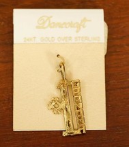 Vintage Danecraft Jewelry Sterling Silver #1 Grandma Bracelet Charm Gold Plated - £15.58 GBP