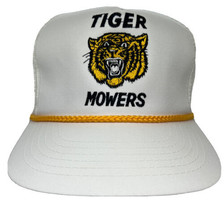 Vintage Tiger Mowers Meshback Snapback Rope Headliner Headwear Truckers Hat Cap - £23.73 GBP