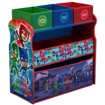 6-Bin PJ Masks Toy Box Storage Fabric Bins Organizer Compartments Kids Toys Blue - £47.71 GBP