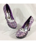 Shoes of Soul Women&#39;s Platform Stiletto Pumps  Heels Fabric Purple Sz 9 - £10.03 GBP