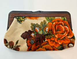 Vintage MCM Clutch Purse Interpur Floral Brown Orange Green Unique Kiss ... - $47.69 CAD