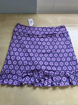 NWT GOLFTINI MAKE IT A DOUBLE Lavender Navy Ruffle Hem Knit GOLF SKORT Size S image 3