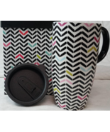 Travel mug w/lid sugarland 17 oz ceramic latte cup holiday colors decora... - £23.67 GBP