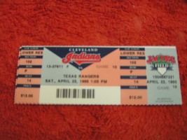 MLB 1995 Cleveland Indians Ticket Stub Vs. Texas Rangers 4/22/95 - £2.74 GBP