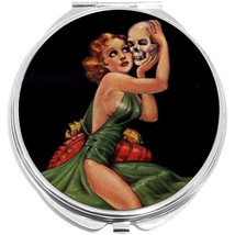 Vintage Pin Up Girl Weird Tales Compact with Mirrors - for Pocket or Purse - £9.37 GBP