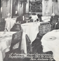 1920 Luxurious Tapestry Room at St Anthony Hotel San Antonio Texas Postcard - £9.55 GBP