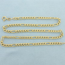 18 Inch Figaro Link Chain Necklace in 18k Yellow Gold  - £620.48 GBP