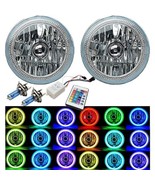 7&quot; RGB COB LED Multi-Color White Red Blue Green Halo Angel Eye Headlight... - $274.95