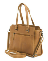 NEW BURKELY BROWN LEATHER CROCC TOTE  ZIP BAG - £119.33 GBP