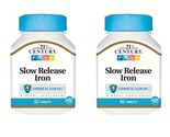 2 X High Potency Slow Release Iron by 21st Century 45 mg 60 Tabs (Total ... - £11.77 GBP