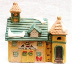 Ceramic Christmas Village House Fire Station Lighted - £10.26 GBP