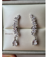 Dangling Moissanite Drop Shape Earrings 925 Silver Women Birthday Gift. - $325.47 CAD