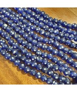 Vintage white dots blue glass antique beads 9.5-10mm - $38.73 CAD