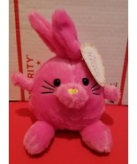 Toy Holiday Plush Hot Pink Neon Round Bunny Easter Stuffed Animal Small ... - $3.79