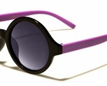 Girls Willow Round Black Sunglasses with Purple Temples kid 2507 Purple ... - $9.17