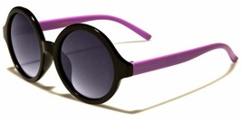 Girls Willow Round Black Sunglasses with Purple Temples kid 2507 Purple ... - $9.17