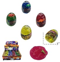 12 ASSORTED 3 INCH DINOSAUR EGG W DINO INSIDE &amp; GOOEY SLIME novelty play... - $23.70