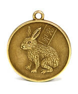 YEAR of the RABBIT GOOD LUCK CHARM 1" Chinese Zodiac Horoscope Feng Shui... - $5.95