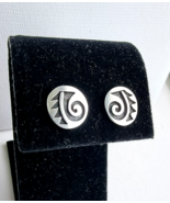 VINTAGE NAVAJO 925 STERLING SILVER ABSTRACT MODERNIST EARRINGS - £35.78 GBP