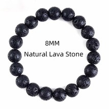 18 Style Stainless Steel Bracelet For Men Round Lava Stone 7 Chakra Beads Genuin - £10.33 GBP