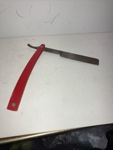 Vintage G.D Abrams &amp; Son Detroit, Mich Straight Razor Super-Wedge Shop Work Red - $75.49