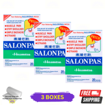 3 X Salonpas 20 Cerotti Sollievo Dal Dolore Esterno Artrite Schiena Muscolo - $26.62