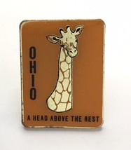 VINTAGE Ohio A Head Above The Rest Souvenir Pin Hat Lapel Enamel Orange ... - £5.34 GBP