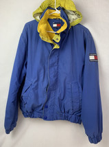 Vintage Tommy Hilfiger Jacket Flag Fleece Lined Coat Full Zip Mens Small 90s - £47.95 GBP