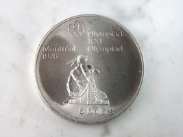 1974 $5 Canadian &#39;76 Montreal Summer Olympics Coin 24.7g E295 - £27.93 GBP