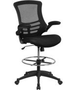 Flash Furniture Kelista Mid-Back Black Mesh Ergonomic Drafting Chair, Up... - £142.62 GBP