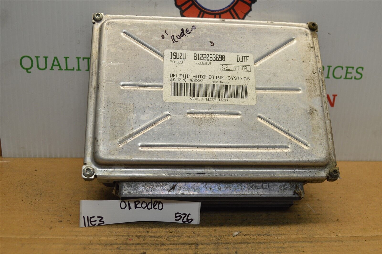 2001 Isuzu Rodeo 3.2L AT Engine Control Unit ECU 8122063690 Module 526 ...