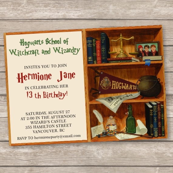 Harry Potter Party Digital Invitation, Harry Potter Wizard's Birthday Invites - $8.00