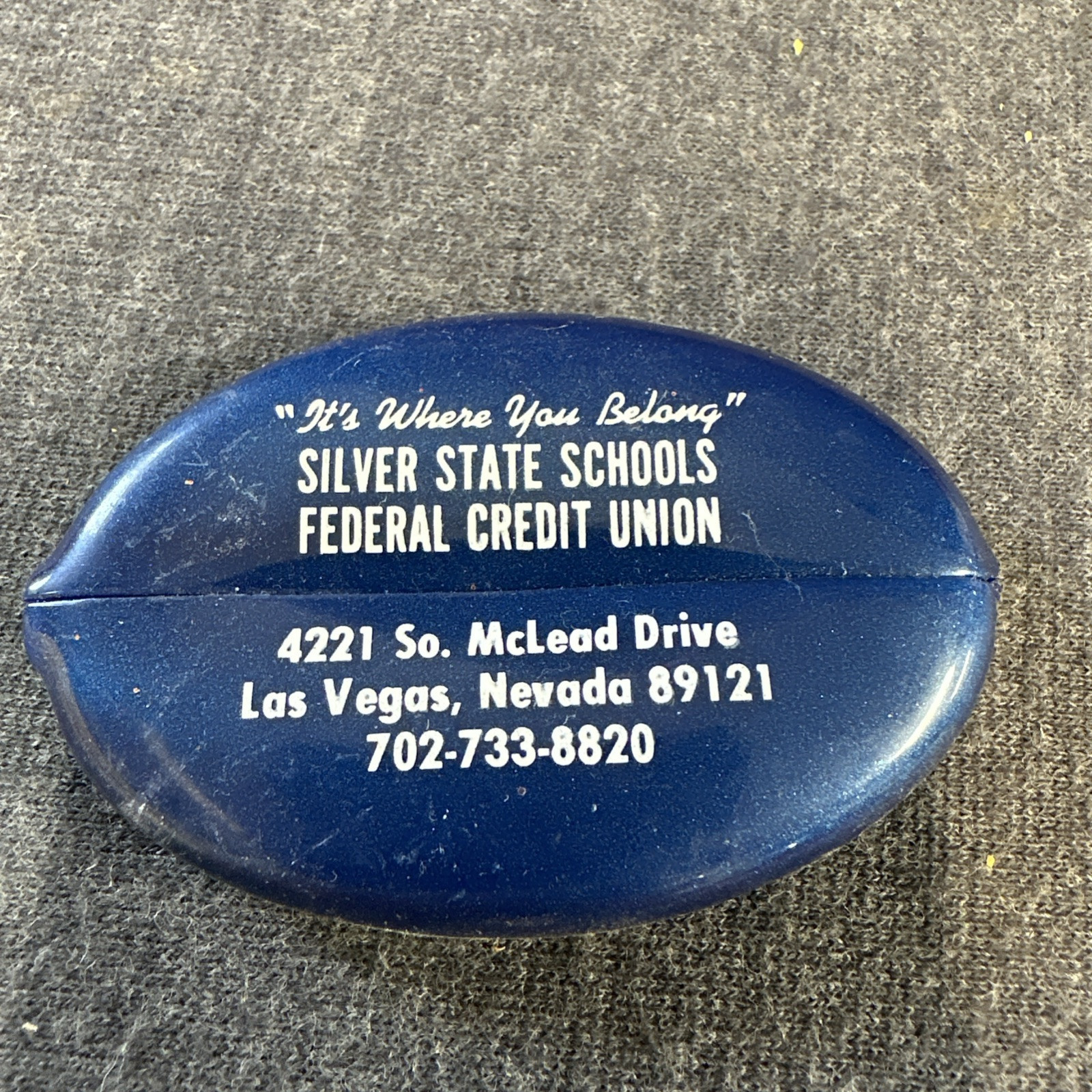 Vtg Silver State Schools Credit Union Advertising Coin Purse Las Vegas - €4,39 EUR