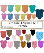 Color Onesie 1-Digital Clipart-Art Clip-Gift Cards-Banner-Gift Tag-Jewel... - $37.17 MXN